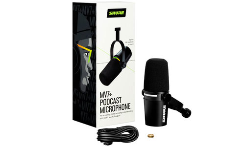 מיקרופון פודקאסט +SHURE MV7
