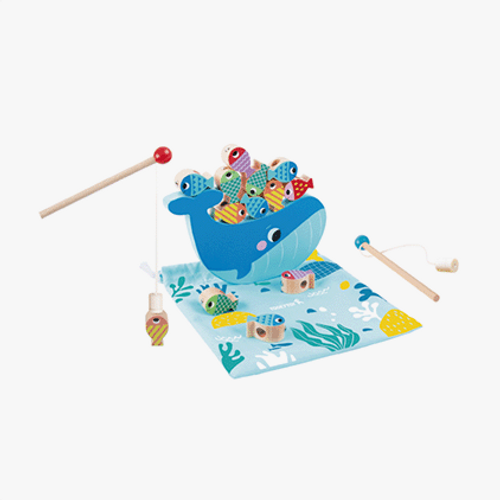 משחק דגים מעץ 4 ב 1