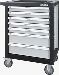 עגלת כלים עם 7 מגירות נעילה עצמית KASCO K-3942B מאובזרת 113 חלקים "1/4-"3/8-"1/2