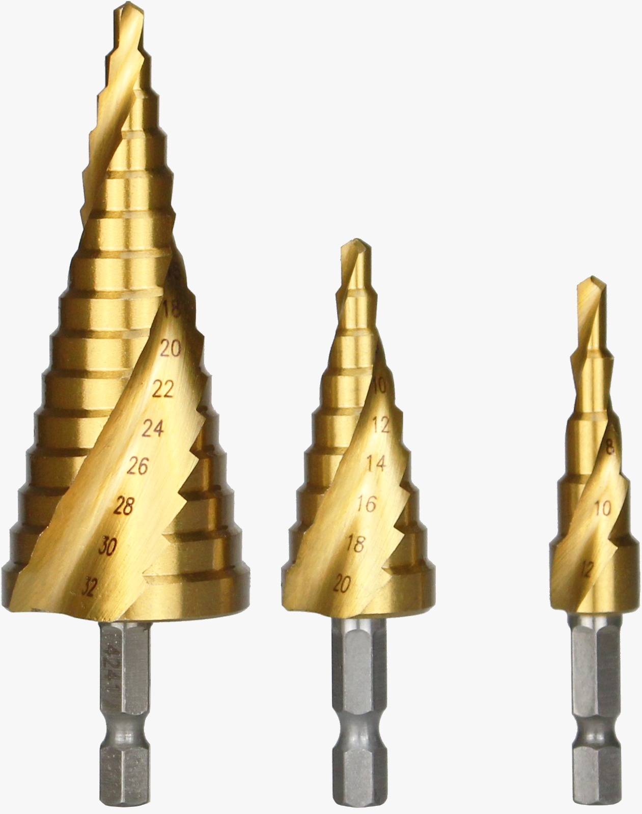 סט מקדח מדורג ספירלי 3 יח 4-12 4-20 4-32 מ"מ KASCO KD4325