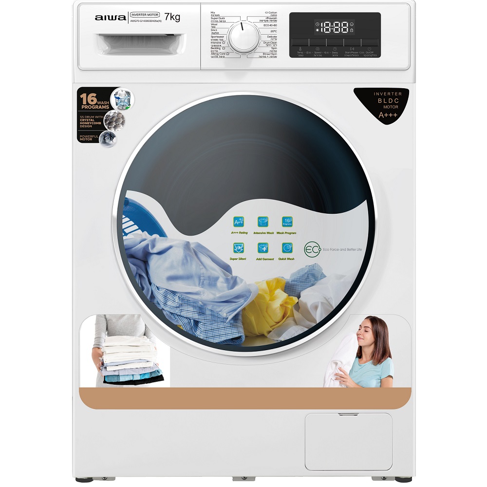 מכונת כביסה פתח חזית - 7 קג Aiwa דגם AWG70-G143063DA05e 