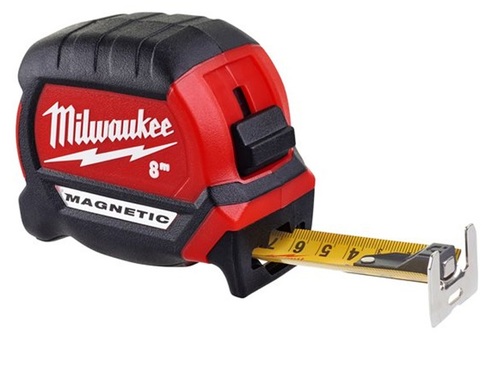 מטר מדידה 8 מטר דו צדדי מגנטי Milwaukee 4932464600
