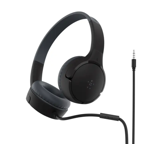 אוזניות On-Ear חוטיות לילדים Belkin SoundForm Mini בצבע שחור