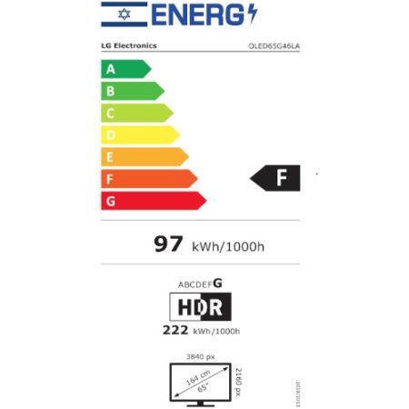 טלוויזיה חכמה "65 4K OLED EVO G4 מבית LG אל ג`י דגם OLED65G46LA אל ג'י