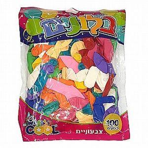 100 בלונים צבעוניים למסיבות ואירועים