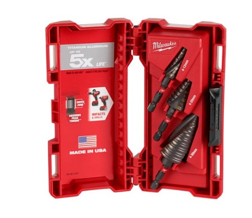 סט 3 מקדחים מדורגים לאימפקט Milwaukee SHOCKWAVE