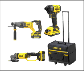סט 3 כלים V20 כולל 2 סוללות STANLEY FATMAX 4AH