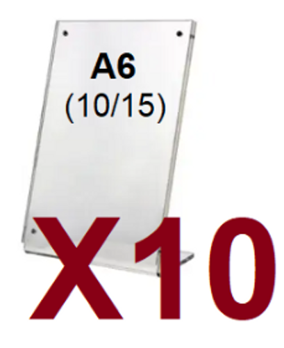  סט 10 מעמדי תצוגה A6 לשלט/תמונה בסגירה מגנטית K6005