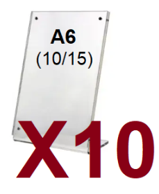 סט 10 מעמדי תצוגה A6 לשלט/תמונה בסגירה מגנטית K6005