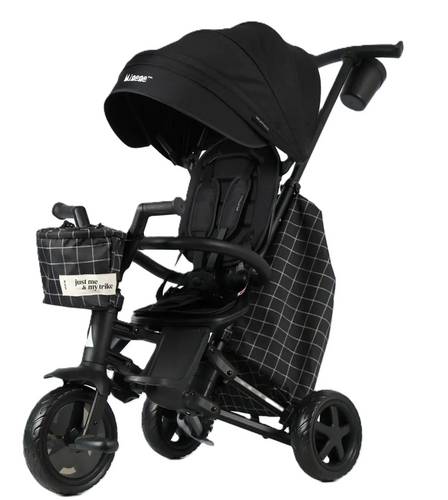 תלת אופן דו-כיווני מעוצב, עם קיפול סופר קומפקטי ו 3 שלבי שימוש - שחור משובץ