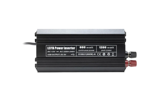 ממיר מתח לרכב 12V ל- 220V הספק 600W + יציאת USB