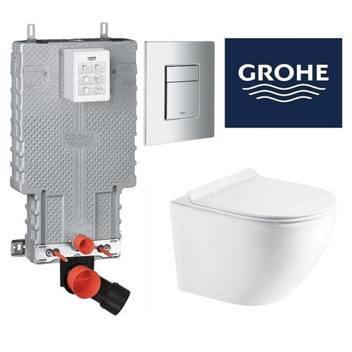 מיכל הדחה + לחצן גרואה GROHE בצבע כרום | מק