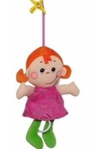 בובה עם תפסן תליה ותיבת נגינה - ילדה