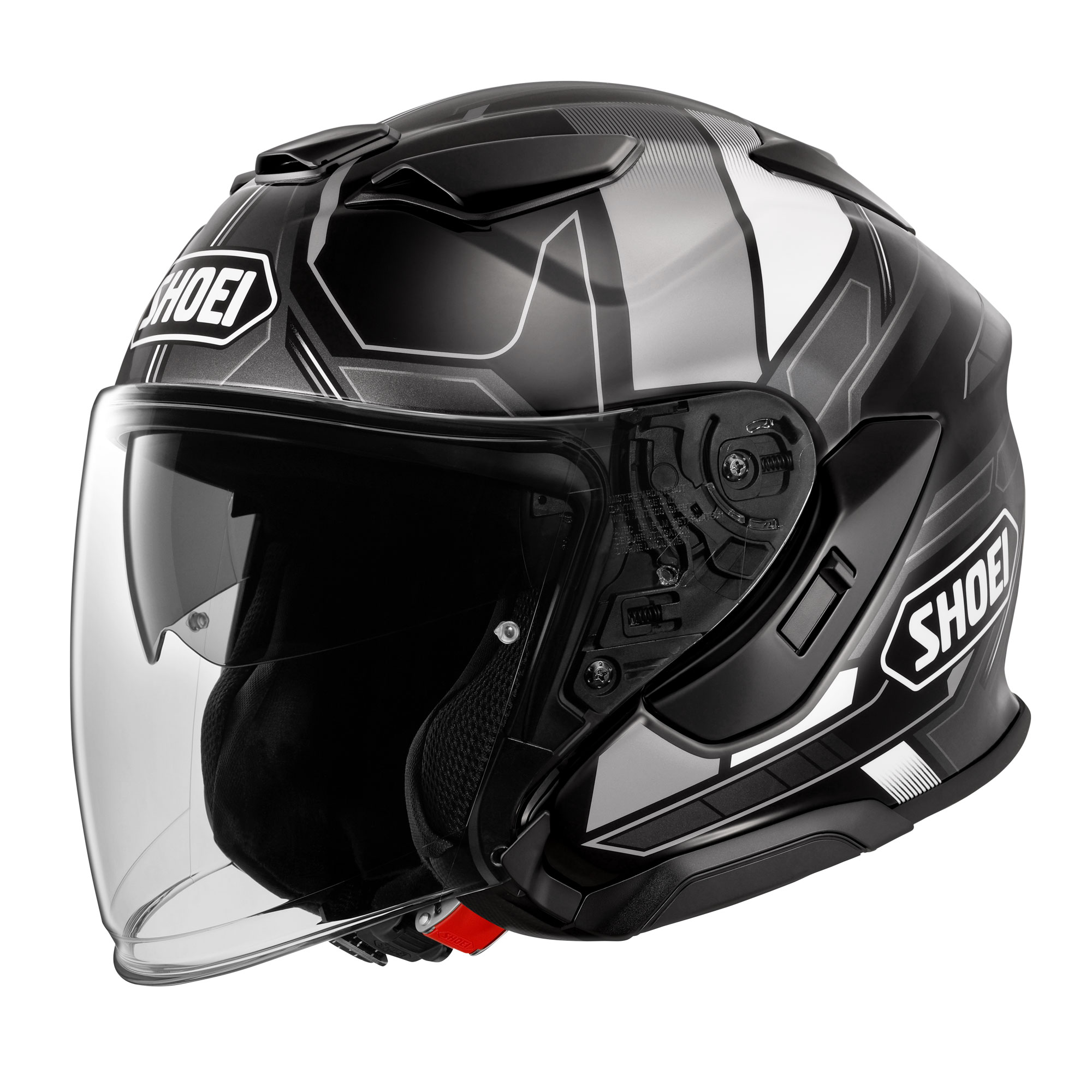 קסדת 3/4 לאופנוע שואי 3 SHOEI J-CRUISE  Whizzy TC-5 צבע שחור\לבן