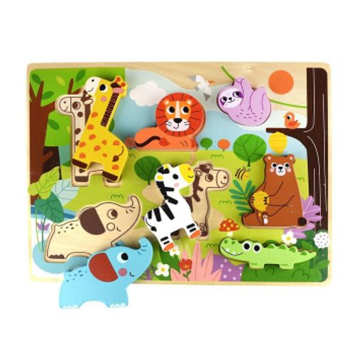 פאזל עץ בולט איכותי - חיות ג'ונגל