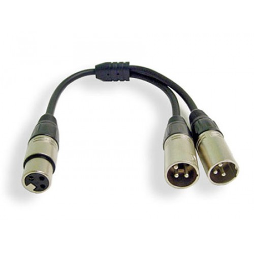 כבל מפצל (Y) XLR Female>2 x XLR Male באורך 20 ס"מ