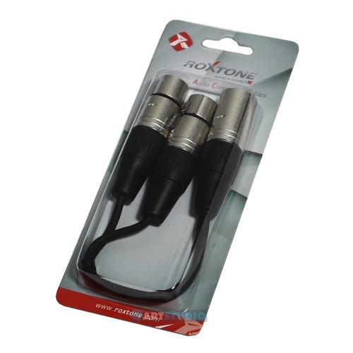 כבל מפצל (Y) XLR Male>2 x XLR Female באורך 20 ס