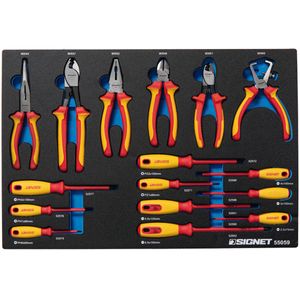 מגש פליירים+מברגים 16 1000V VDE יח SIGNET
