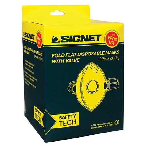 נשמיית מגן מתקפלת FFP3+שסתום (10 יח) SIGNET