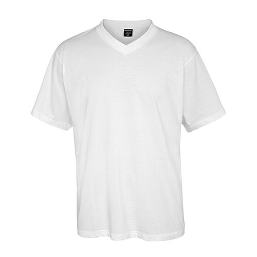 חולצת T-Shirt צווארון V לבן SIGNET L