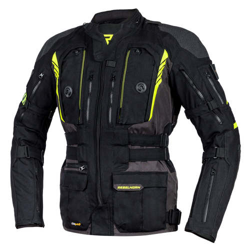 מעיל אדונצ'ר רב עונתי שחור / צהוב - REBELHORN PATROL TEXTILE JACKET