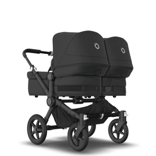 בוגבו דונקי 5 Bugaboo Donkey-תאומים צבע עגלה: מרכב: שחור, גגון ובדים: שחור מידנייט