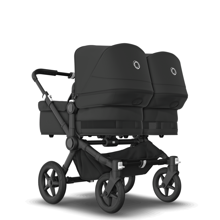 בוגבו דונקי 5 Bugaboo Donkey-תאומים צבע עגלה: מרכב: שחור, גגון ובדים: שחור מידנייט