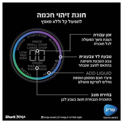 בלנדר שייקר עוצמתי 1200 וואט Ninja TB303 DETECT