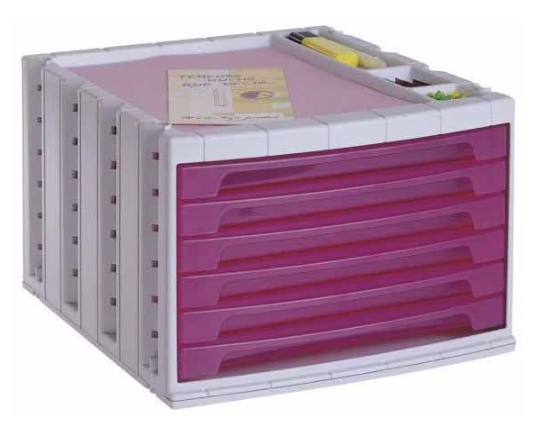  ארגז 6 מגירות מודולריות 6000 ARC - ורוד