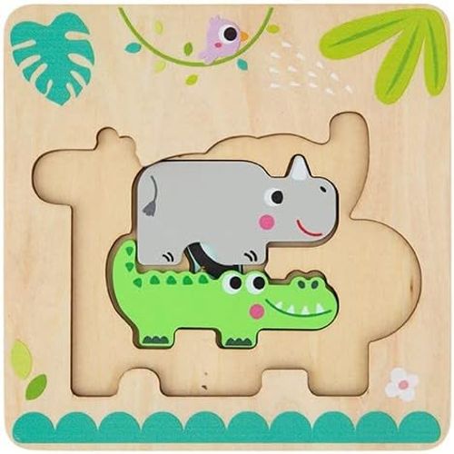 פאזל עץ רב שכבתי - חיות