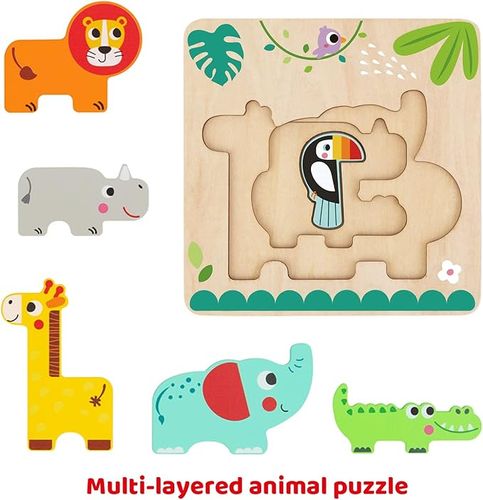 פאזל עץ רב שכבתי - חיות