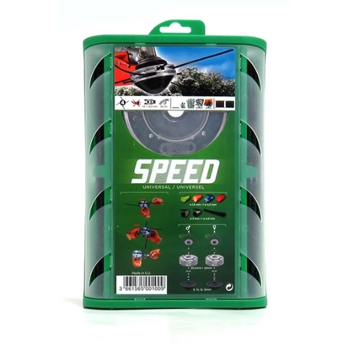 ראש חרמש SPEED FRANCE מאלומיניום עם 4 חוטים, מערכת טעינה מהירה ותמיכת חוט רחבה למניעת חימום יתר