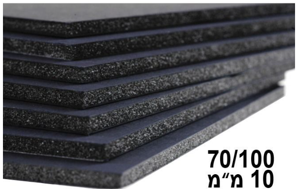  קרטון 15 קאפות שחורות 10 מ"מ - 1 גיליון 70/100 ס"מ