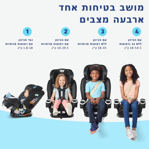 כסא בטיחות משולב בוסטר פוראבר דלקס סנגלוק גרו 4Ever Dlx SnugLock Grow