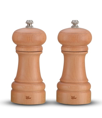 זוג מטחנות מלח\פלפל עץ אלון טבעי FOOD APPEAL