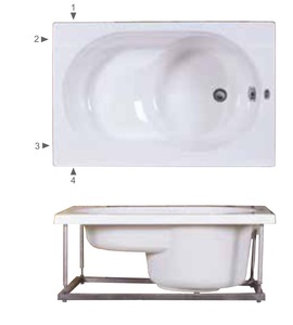 אמבטיה יוקרתית 105/70 ס"מ דגם MTI74