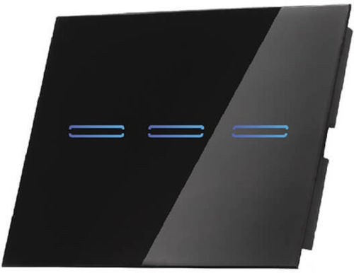 מתג חכם לתאורה 3 מפסקים לבן  / שחור   