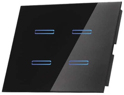 מתג חכם לתאורה 4 מפסקים לבן /  שחור