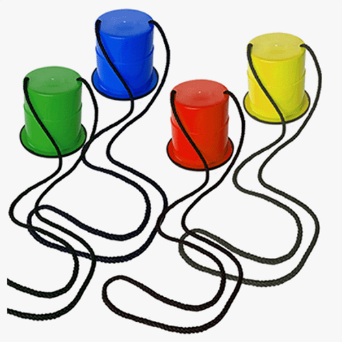 משחק הליכה ושיווי משקל - זוג קביים כוס פלסטיק עם בסיס גומי