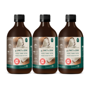 שמן ORGANIC COCONUT MCT - שלישייה | ברא ברא צמחים