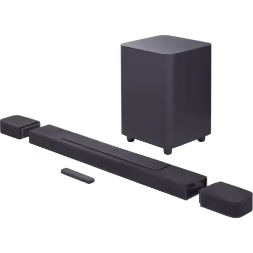 מקרן קול עם שני רמקולים וסאבוופר אלחוטיים JBL Bar 1000 880W 7.1.4 - צבע שחור שנה אחריות ע