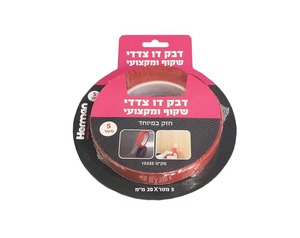 דבק דו צדדי שקוף ומקצועי חזק במיוחד 5 מטר עובי 20 מ"מ