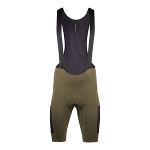 ביב רכיבה קצר לאופניים GRAVEL BIBSHORT ירוק עמוק אלסטי טכני ומנדף מאוד 