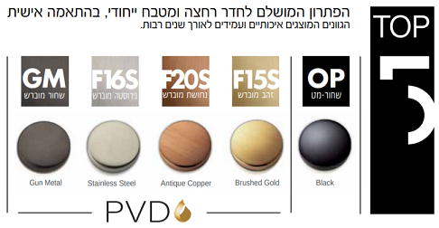 פיה קצרה לברז קיר צבע נירוסטה מוברש מק