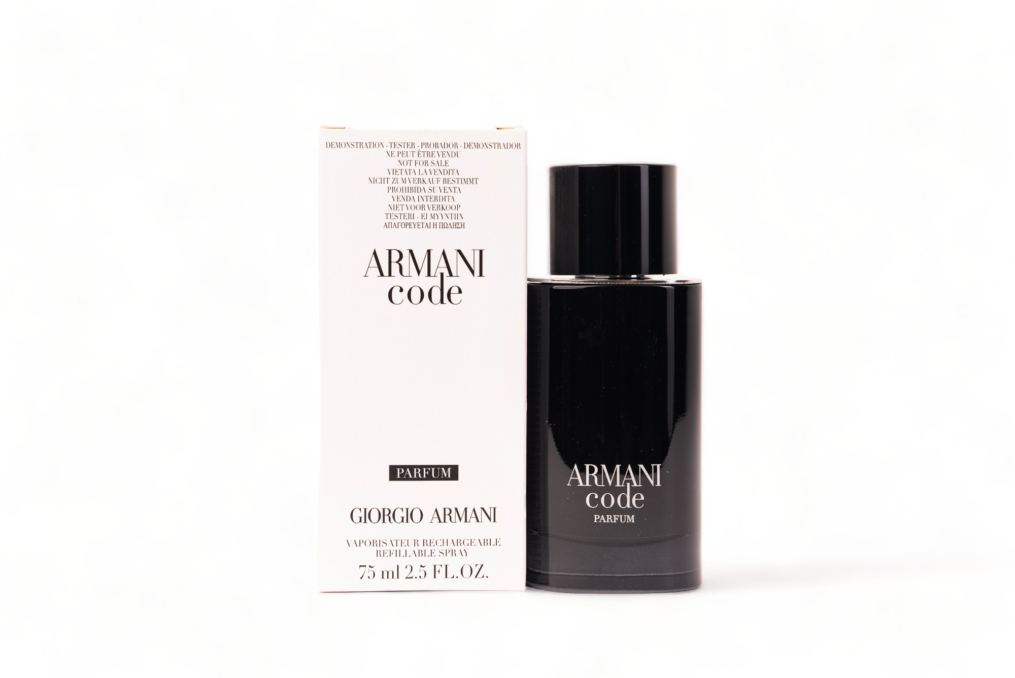 בושם לגבר ארמאני קוד טסטר  GIORGIO ARMANI CODE 75 ML PARFUM TESTER