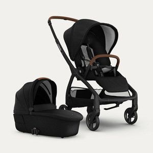 עגלת תינוק אירון Aeron צבע שחור ידית חומה Black
