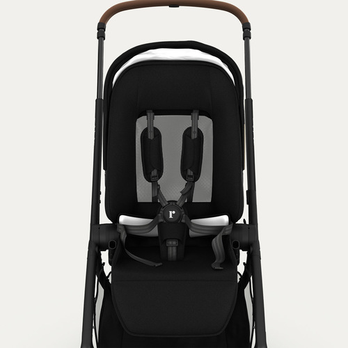 עגלת תינוק אירון Aeron צבע שחור ידית חומה Black