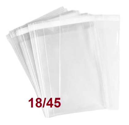 100 שקיות צלופן 18/45 ס"מ
