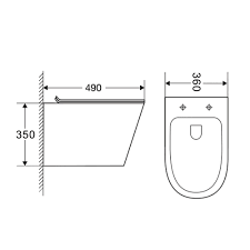 אסלה תלויה לניאגרה סמויה ריו Rimless