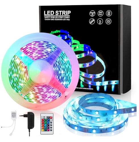סט בקר RGB עם 5 מטרים לדים מוגני מים 